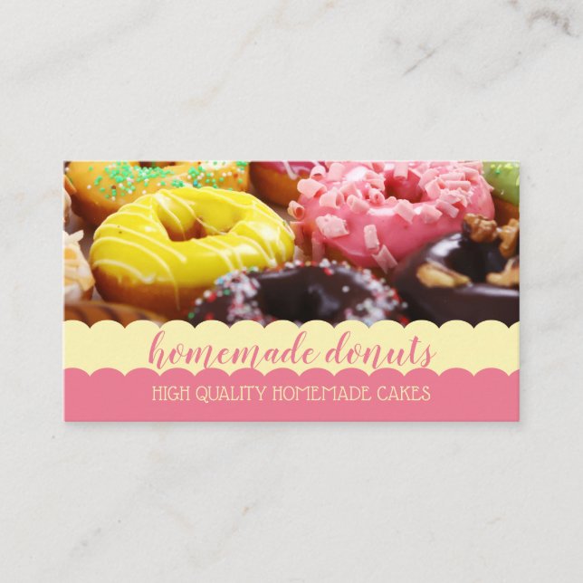 Donut Photo Tasty Business Card (Front)