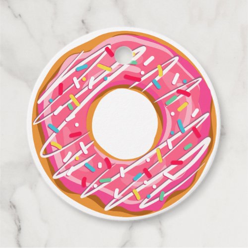 Donut pink Birthday Thanks a Favor Tags