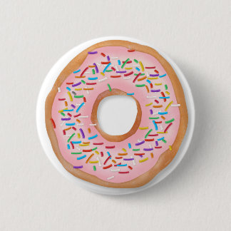 Donut Pink Frosting Sprinkles Cute Food | Doughnut Button
