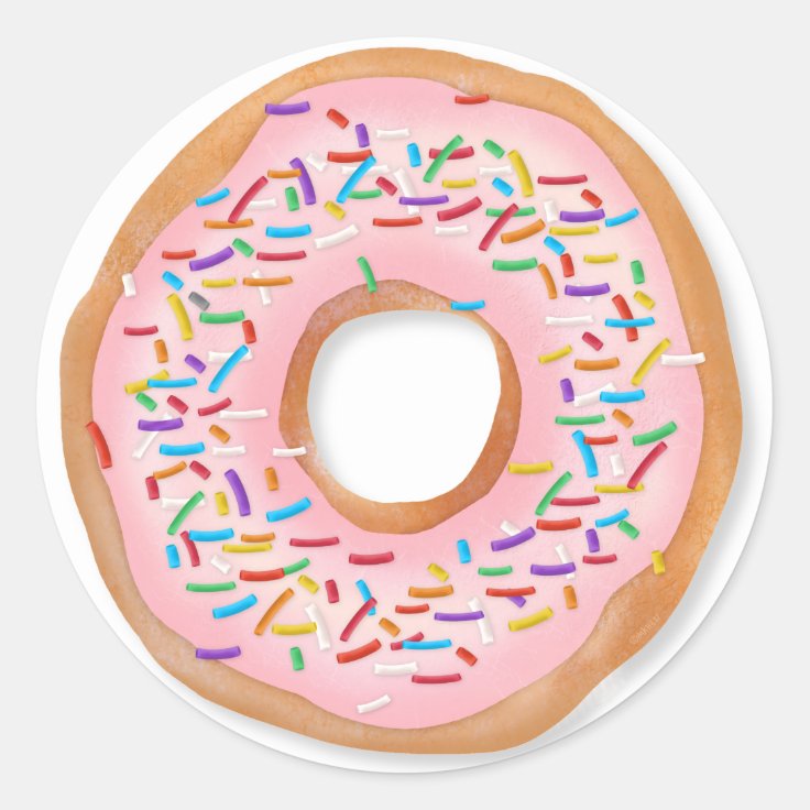 Donut Pink Frosting Sprinkles Cute Food | Doughnut Classic Round ...