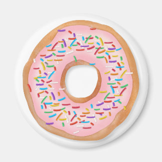 Donut Pink Frosting Sprinkles Cute Food | Doughnut Magnet