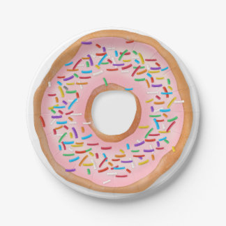 Donut Pink Frosting Sprinkles Cute Food | Doughnut Paper Plates