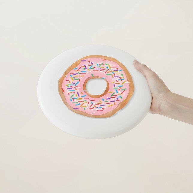 Donut Pink Frosting Sprinkles Cute Food | Doughnut Wham-O Frisbee (In Hand)