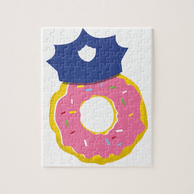 donut police officers hat jigsaw puzzle (Vertical)