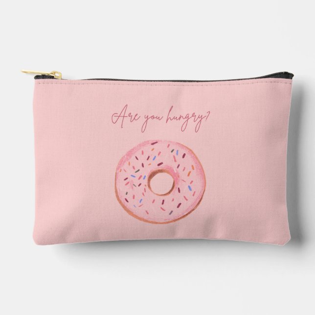 Donut Pouch – “Are You Hungry?” 🍩💞 (Front)