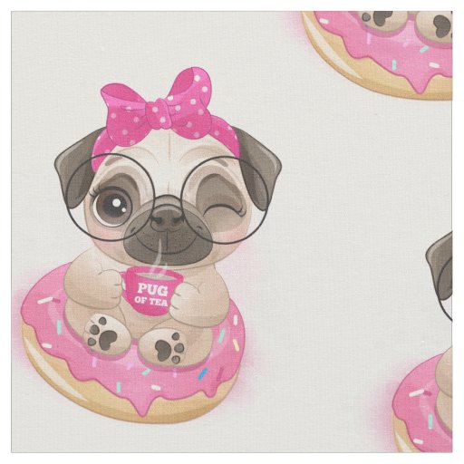 Donut Pug Fabric