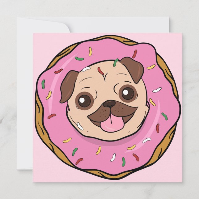 Donut Pug Holiday Card (Front)