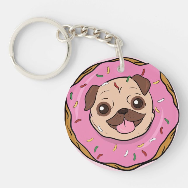 Donut Pug Keychain (Front)