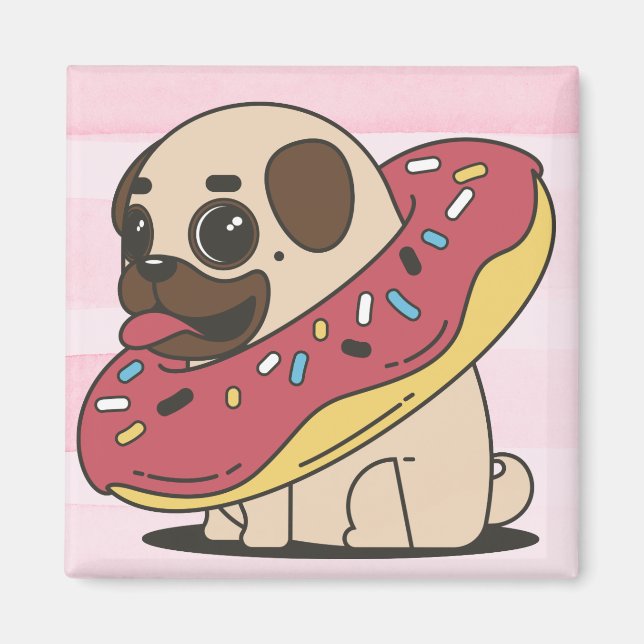 Donut Pug Magnet (Front)