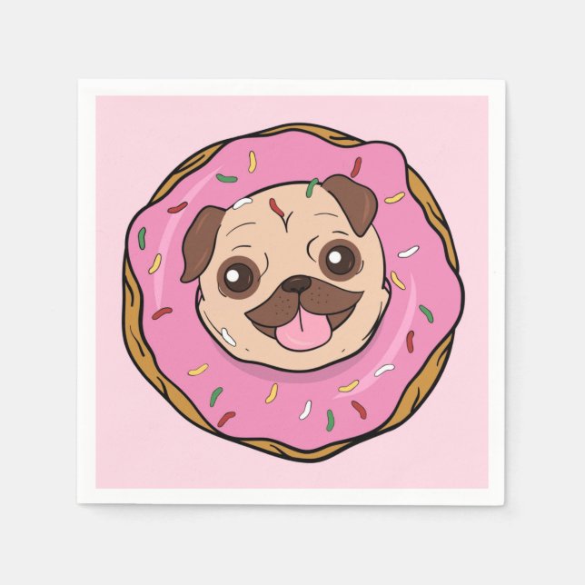 Donut Pug Napkins (Front)