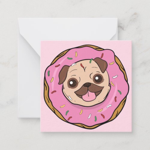 Donut Pug Note Card
