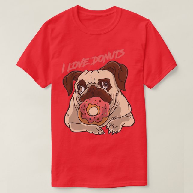 Donut Pug  T-Shirt (Design Front)