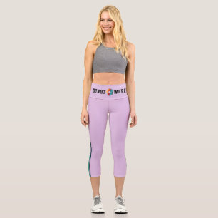 Donut Purple Retro Rainbow Leggins Capri Leggings