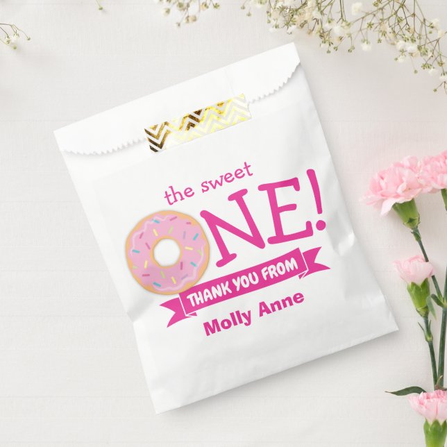 Donut Rainbow Sprinkles 1st Birthday Thank You Favor Bag (Sealed)