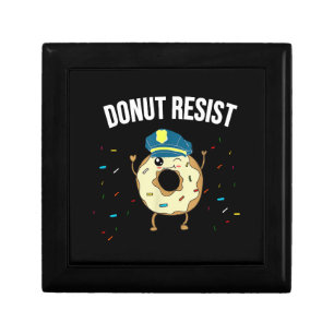 Donut Resist Meme Funny Police Officer Support The Gift Box