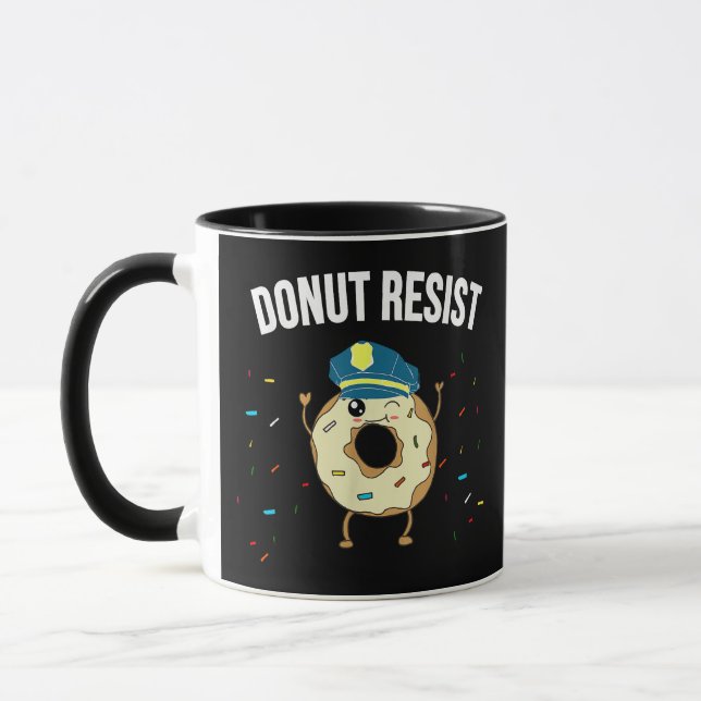 Donut Resist Meme Funny Police Officer Support The Mug (Left)