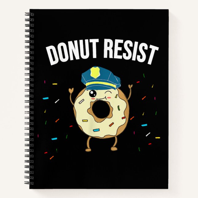 Donut Resist Meme Funny Police Officer Support The Notebook (Front)