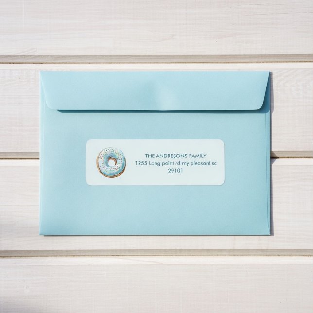 Donut Return Address Labels | Donut Theme Birthday (Creator Uploaded)