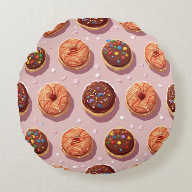 Donut  Round Pillow (Front)