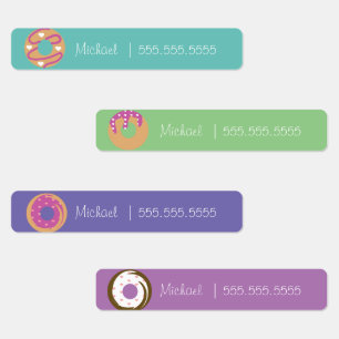 Donut School Class Lunch Name Number Labels