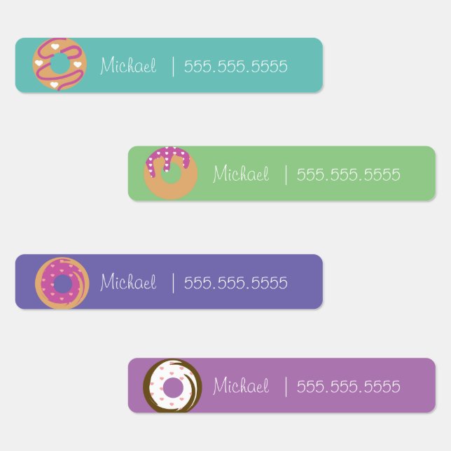Donut School Class Lunch Name Number Labels (Group)