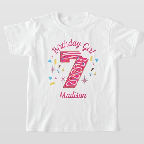 Donut Seventh birthday toddler tshirts