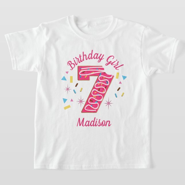 Donut Seventh birthday toddler tshirts (Laydown)