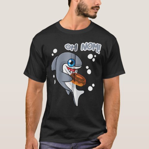 Donut Shark Kawaii Sharks Om Nom Cake and Candy Lo T_Shirt