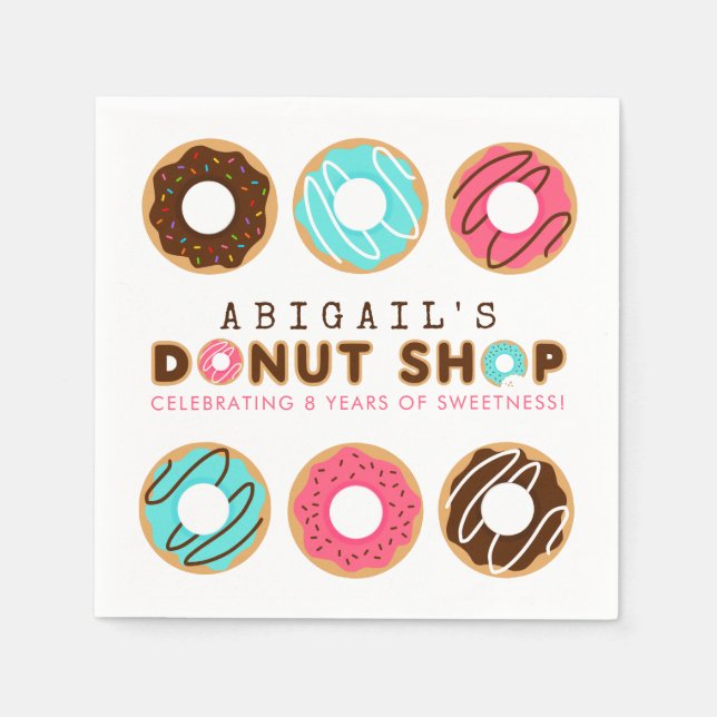 Donut Shop Birthday Party Napkins (Front)