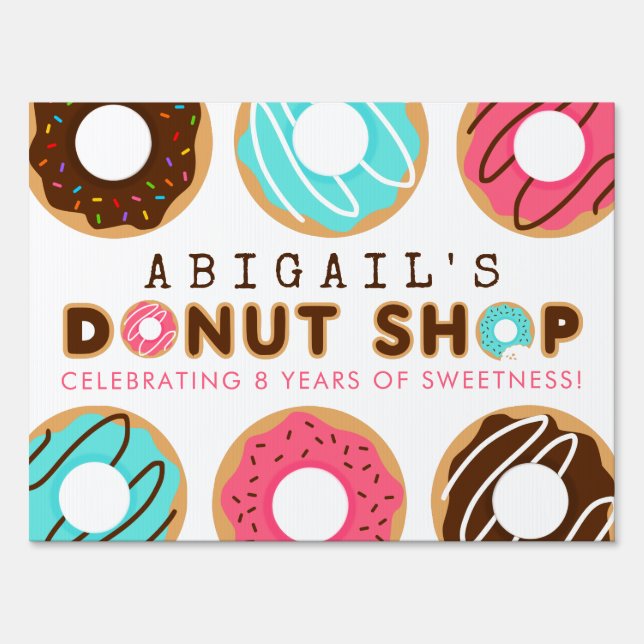 Donut Shop Birthday Party Yard Sign (Front)
