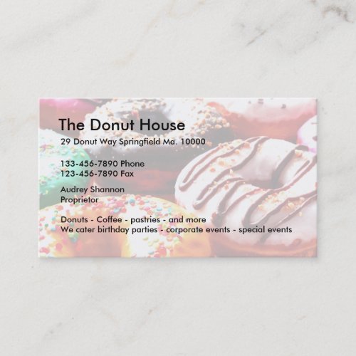 Donut Shop Business Cards