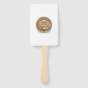 Donut Shop Cat Donut Shop Cat Vintage Vector Art S Hand Fan