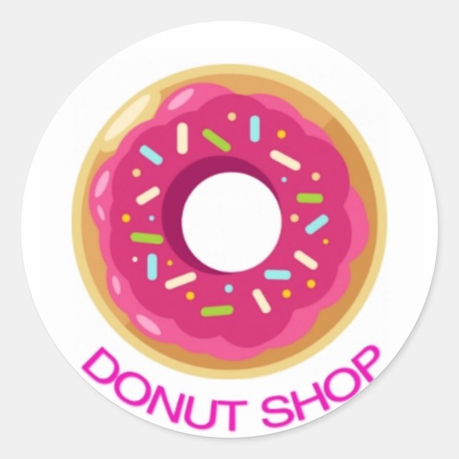 Donut shop classic round sticker (Front)