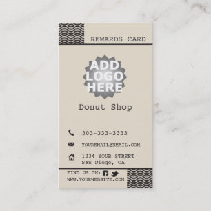 Donut Shop Customer Rewards Business Card