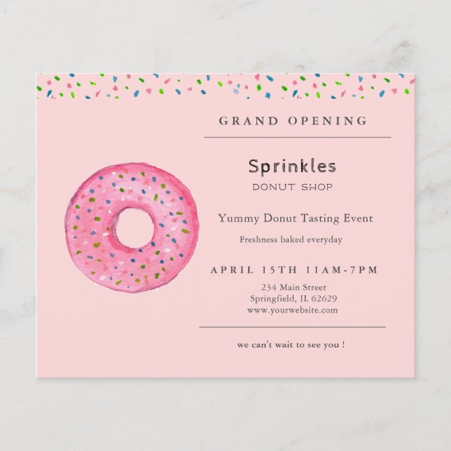 Donut Shop Grand Opening Flyer (Front)