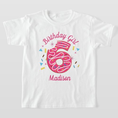 Donut Sixth birthday toddler tshirts