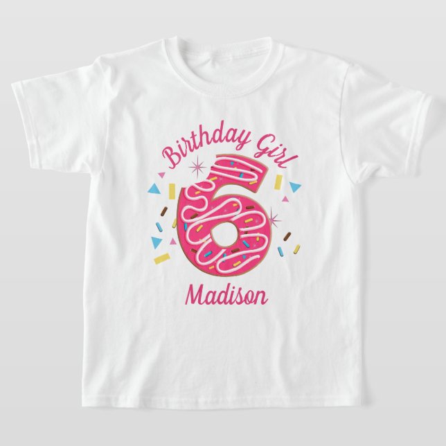 Donut Sixth birthday toddler tshirts (Laydown)
