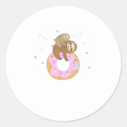 Donut Sloth Classic Round Sticker