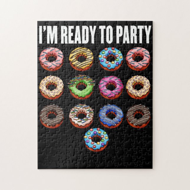 Donut Snack Food Funny Creative Pattern Jigsaw Puzzle (Vertical)
