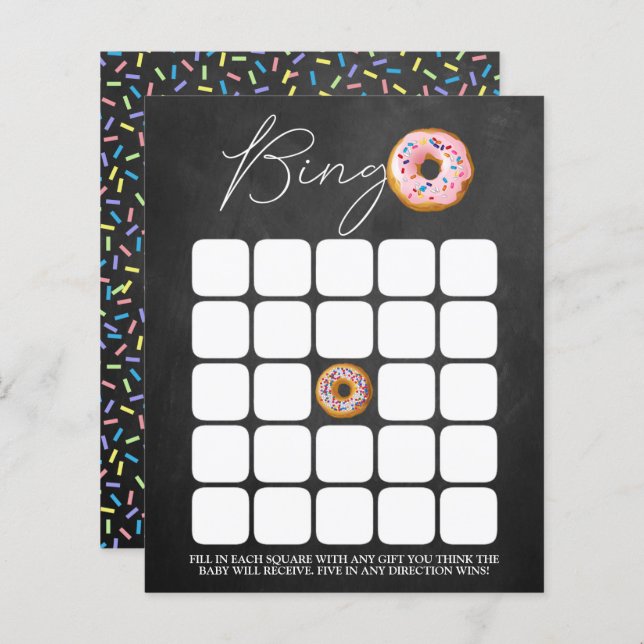 Donut Sprinkle Baby Shower Bingo (Front/Back)