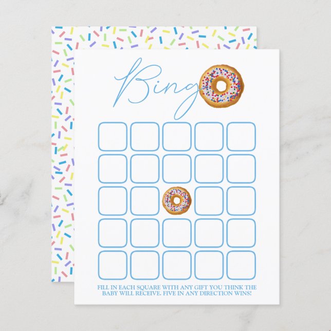 Donut Sprinkle Baby Shower Bingo (Front/Back)
