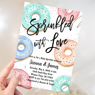 Donut Sprinkle Baby Shower, Sprinkled With Love Invitation