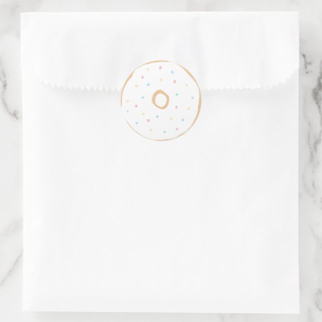 Donut Sprinkle Birthday Party Classic Round Sticker (Bag)