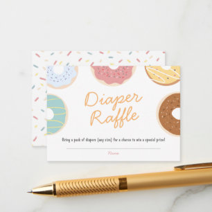Donut Sprinkle Diaper Raffle Baby Shower Enclosure Card