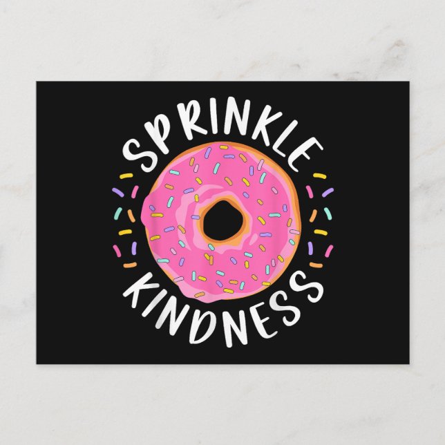 Donut Sprinkle Kindness Funny Girls Women Doughnut Postcard (Front)