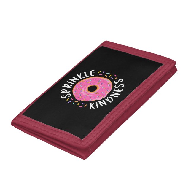 Donut Sprinkle Kindness Funny Girls Women Doughnut Trifold Wallet (Bottom)