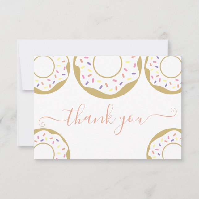 Donut Sprinkled With Love Baby Sprinkle Thank You Card (Front)