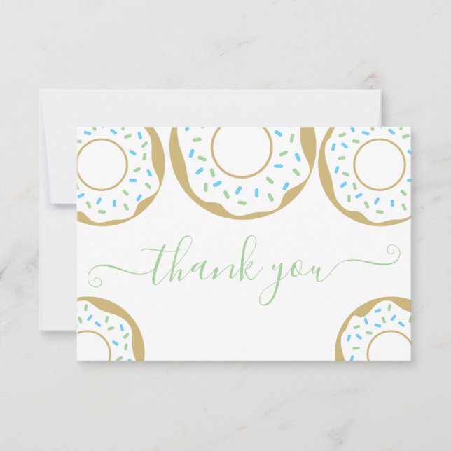 Donut Sprinkled With Love Baby Sprinkle Thank You Card (Front)