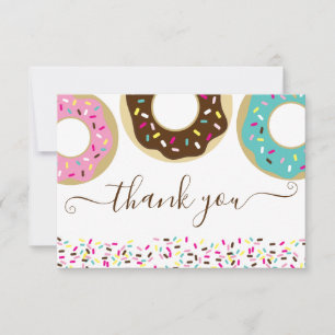 Donut Sprinkled With Love Baby Sprinkle Thank You Card