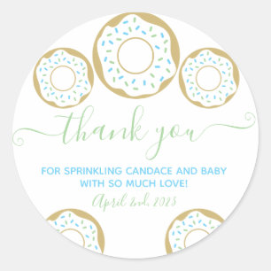 Donut Sprinkled With Love Baby Sprinkle Thank You Classic Round Sticker